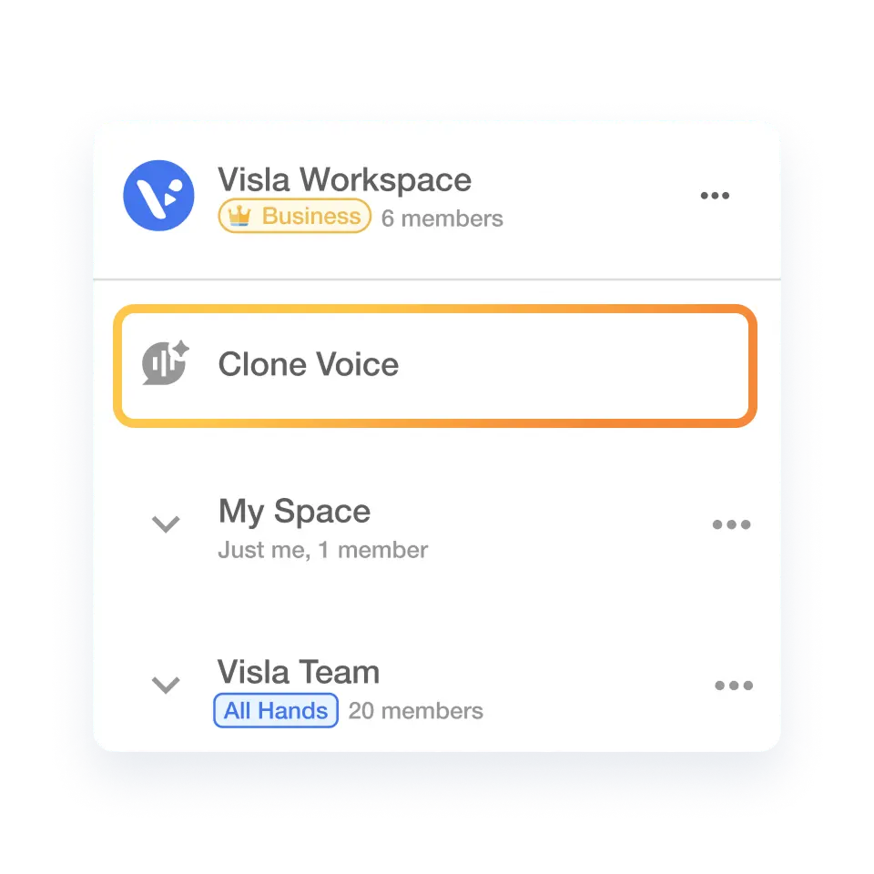 Clone your voice in Visla to sound personal and consistent in your sales videos.